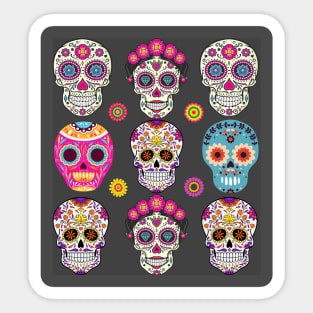 Day of the Day Dia de los Muertos Sticker